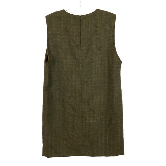 NWT Womens Petite Size 12 12P LL Bean Pure Wool Tweed Sleeveless Sheath Dress - Picture 3 of 3